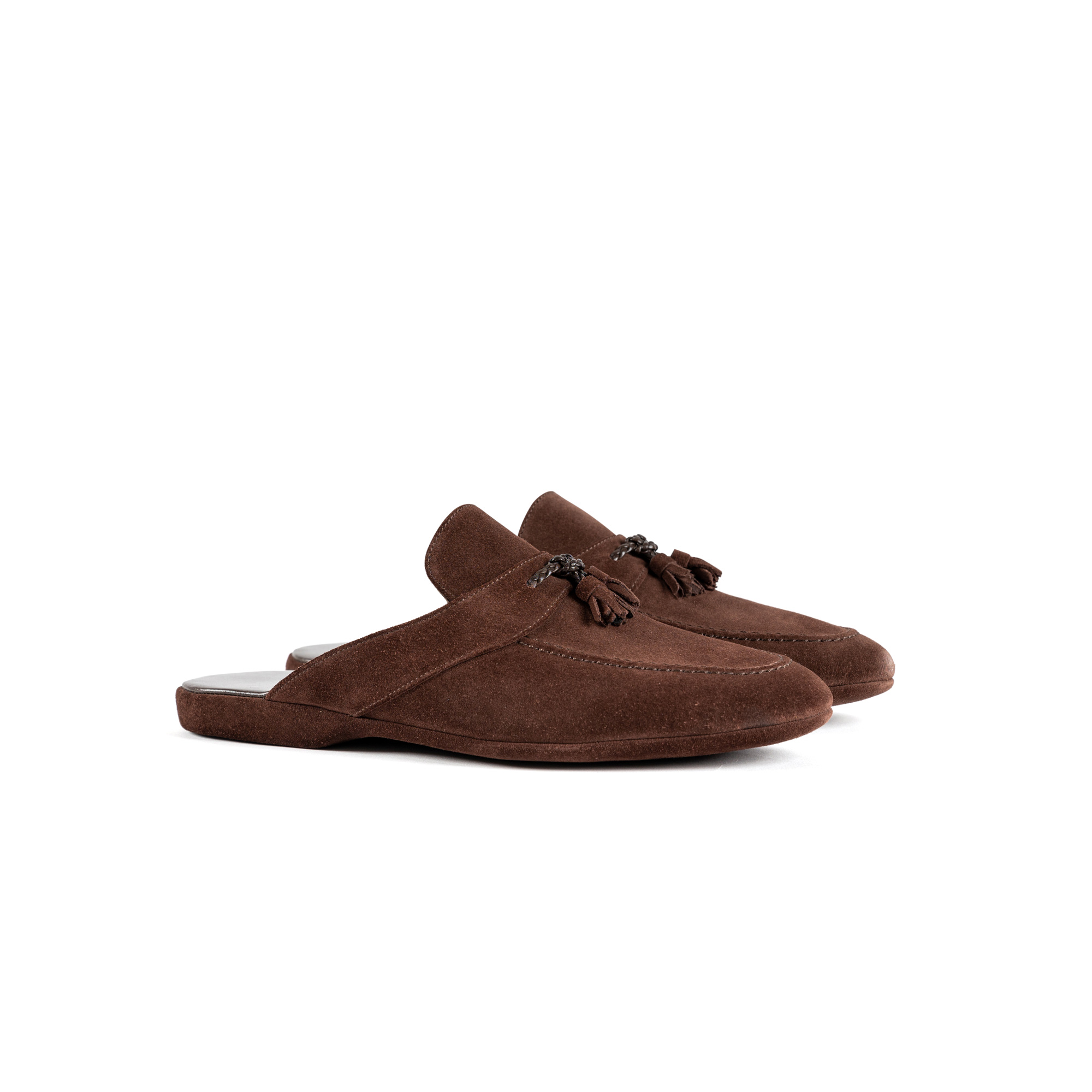 Classic indoor slipper in niger-colored velour - Farfalla italian slippers