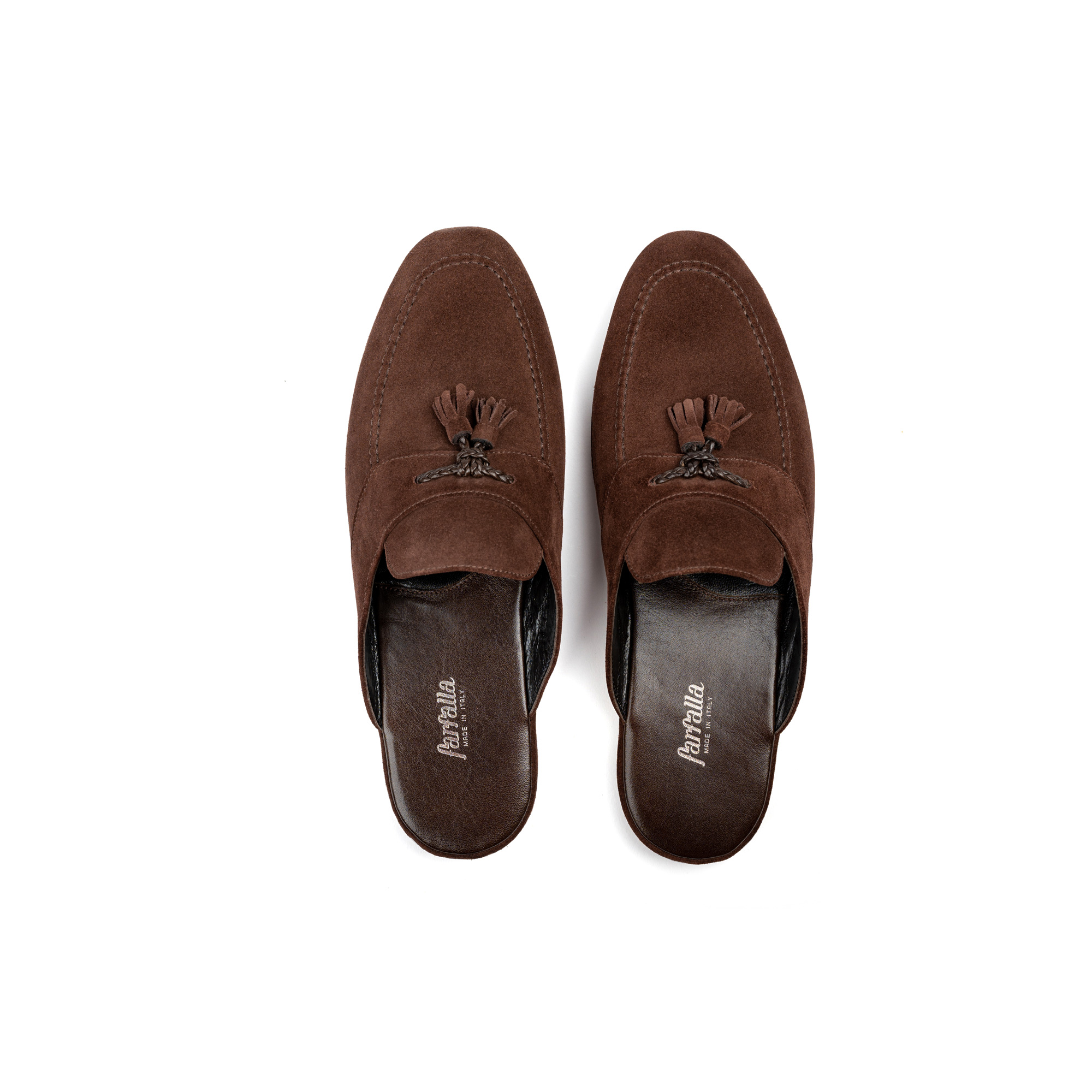 Pantofola interno classico in velour niger - Farfalla italian slippers