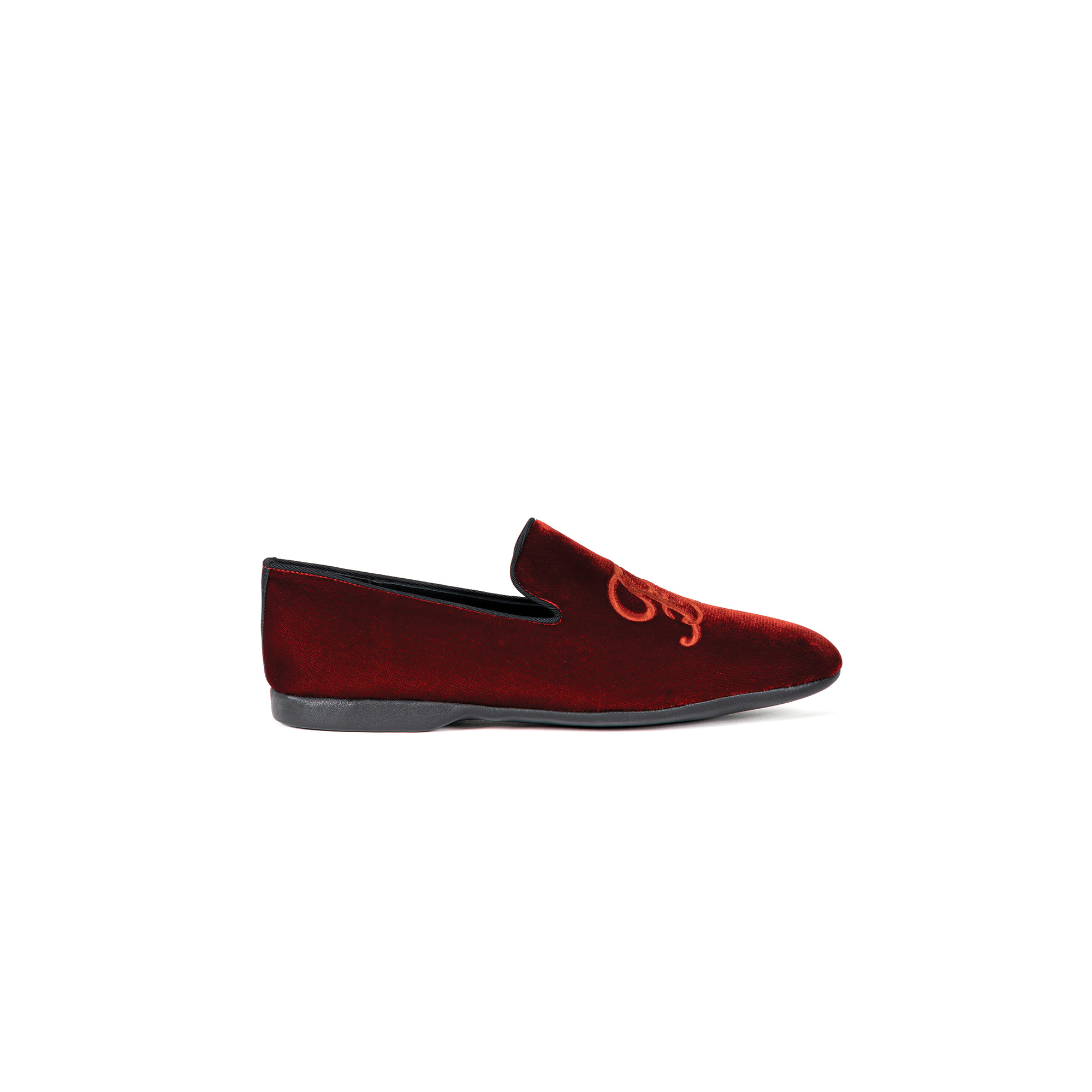 Pantofola interno sera in velluto arancione - Farfalla italian slippers