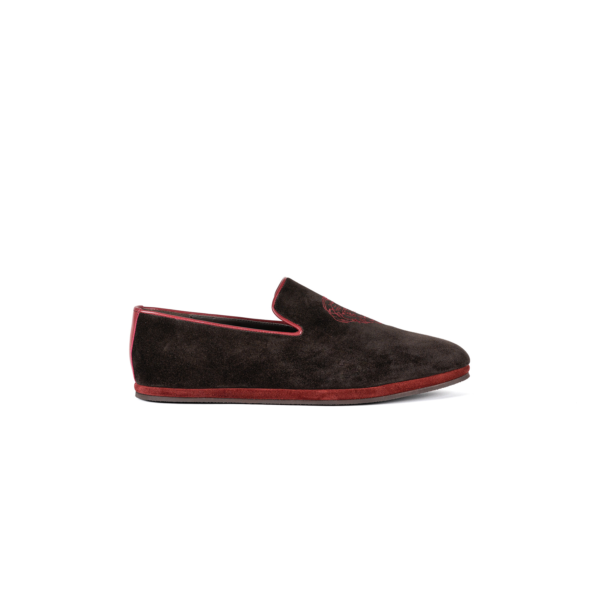 Pantofola interno classico chiusa in velour pepe - Farfalla italian slippers