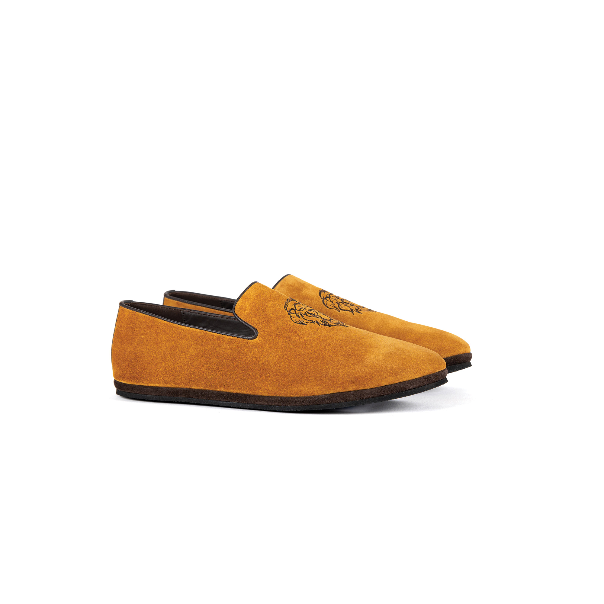 Pantofola interno classico in velour zafferano - Farfalla italian slippers