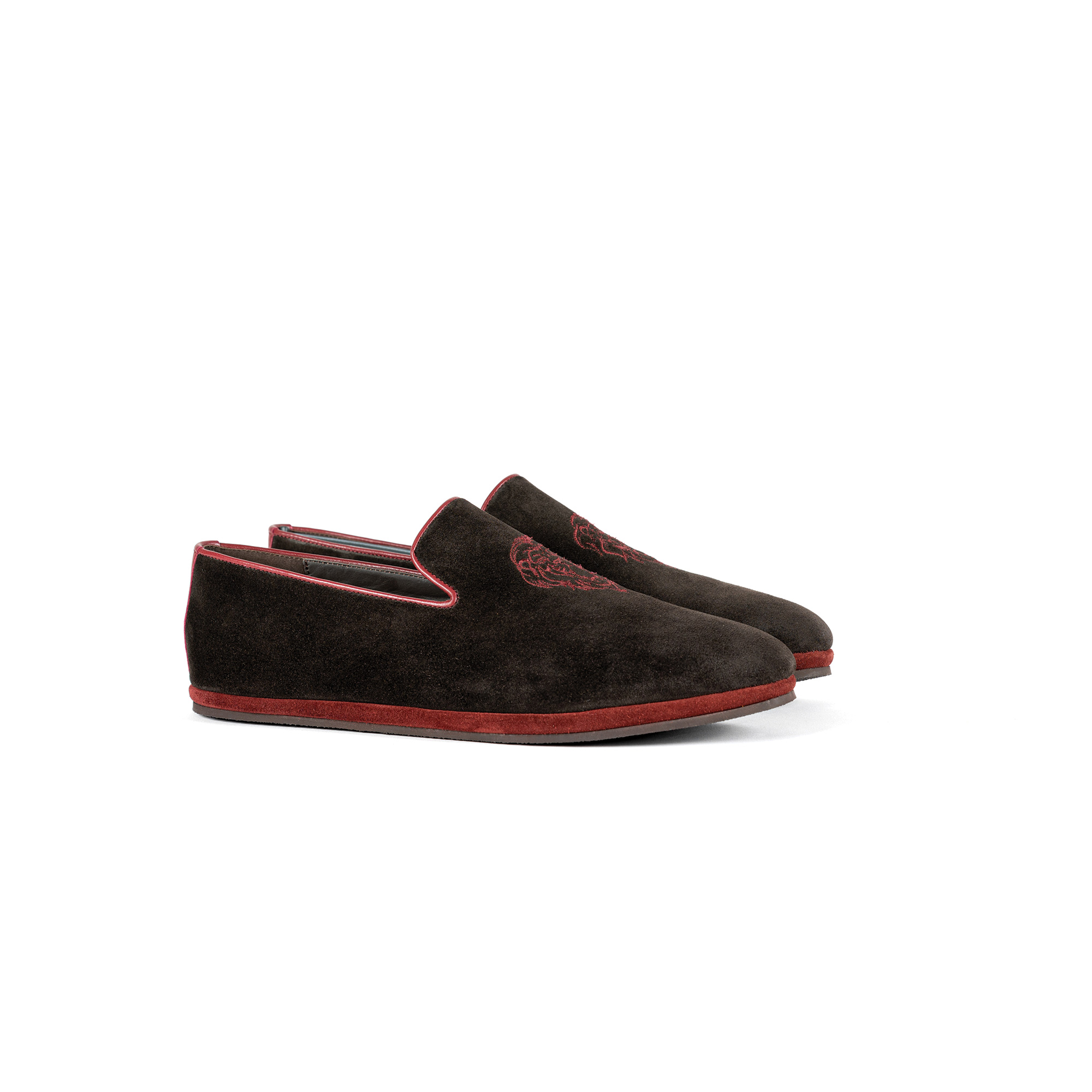 Pantofola interno classico chiusa in velour pepe - Farfalla italian slippers