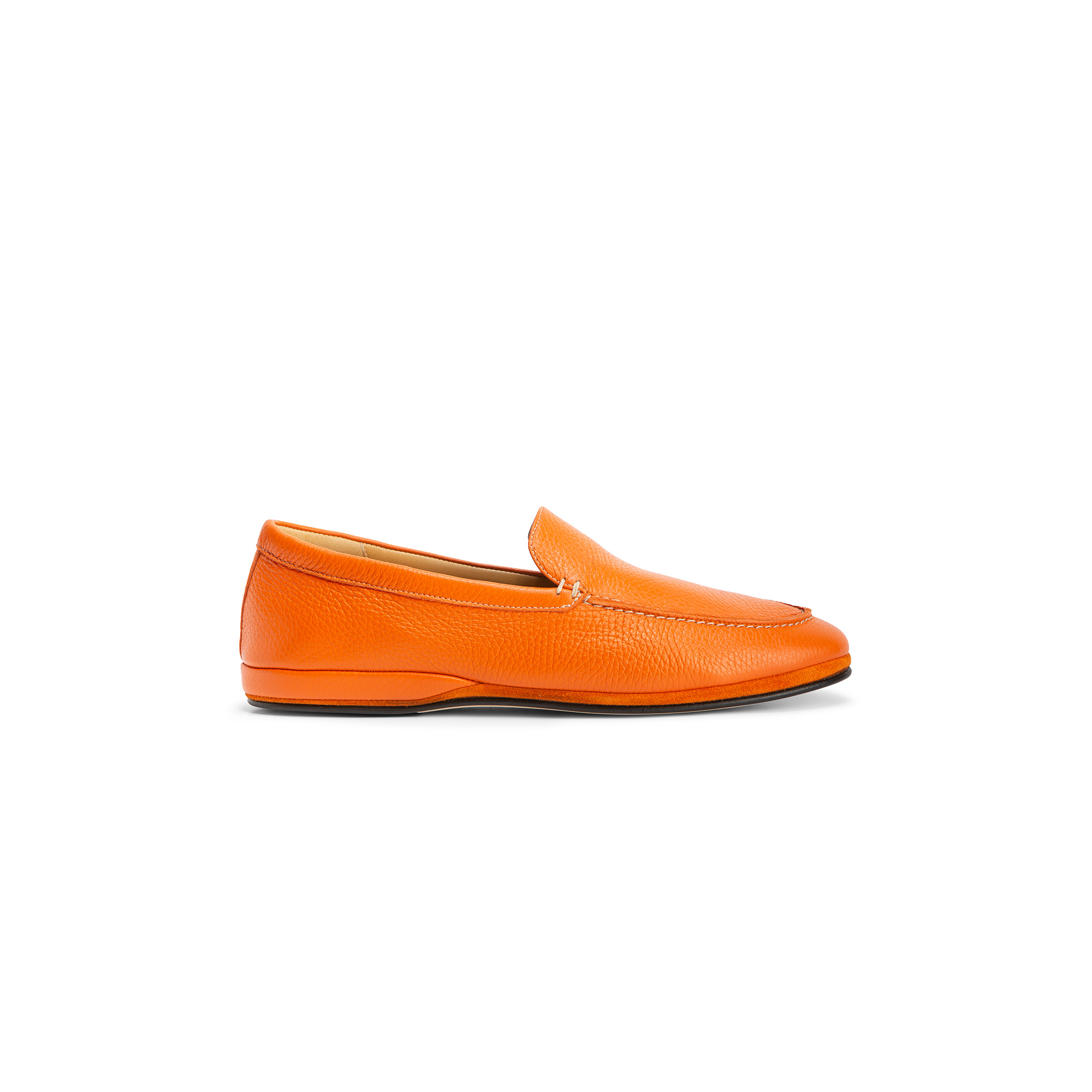 Outside closed orange deer leather slipper - Farfalla italian slippers