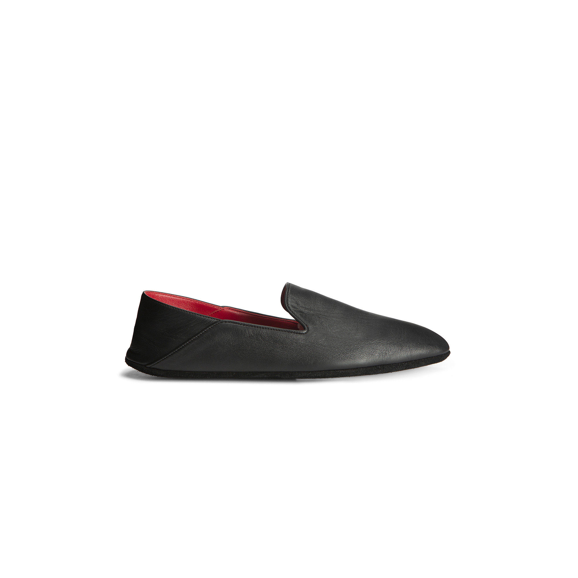 Pantofola chiusa interno viaggio nappa nero - Farfalla italian slippers