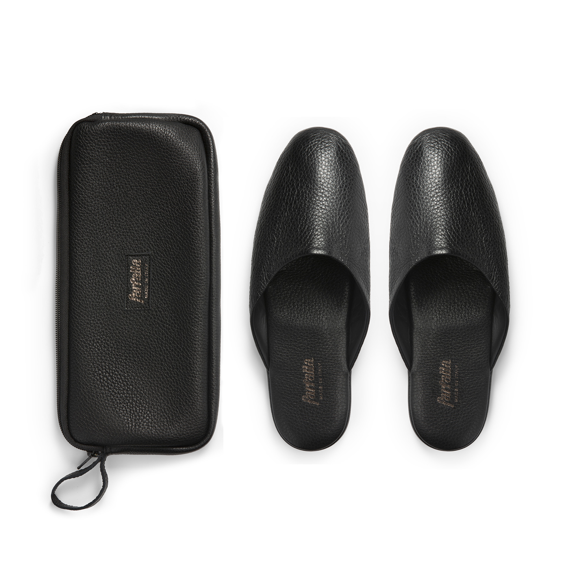 Pantofola aperta interno viaggio cervo nero - Farfalla italian slippers