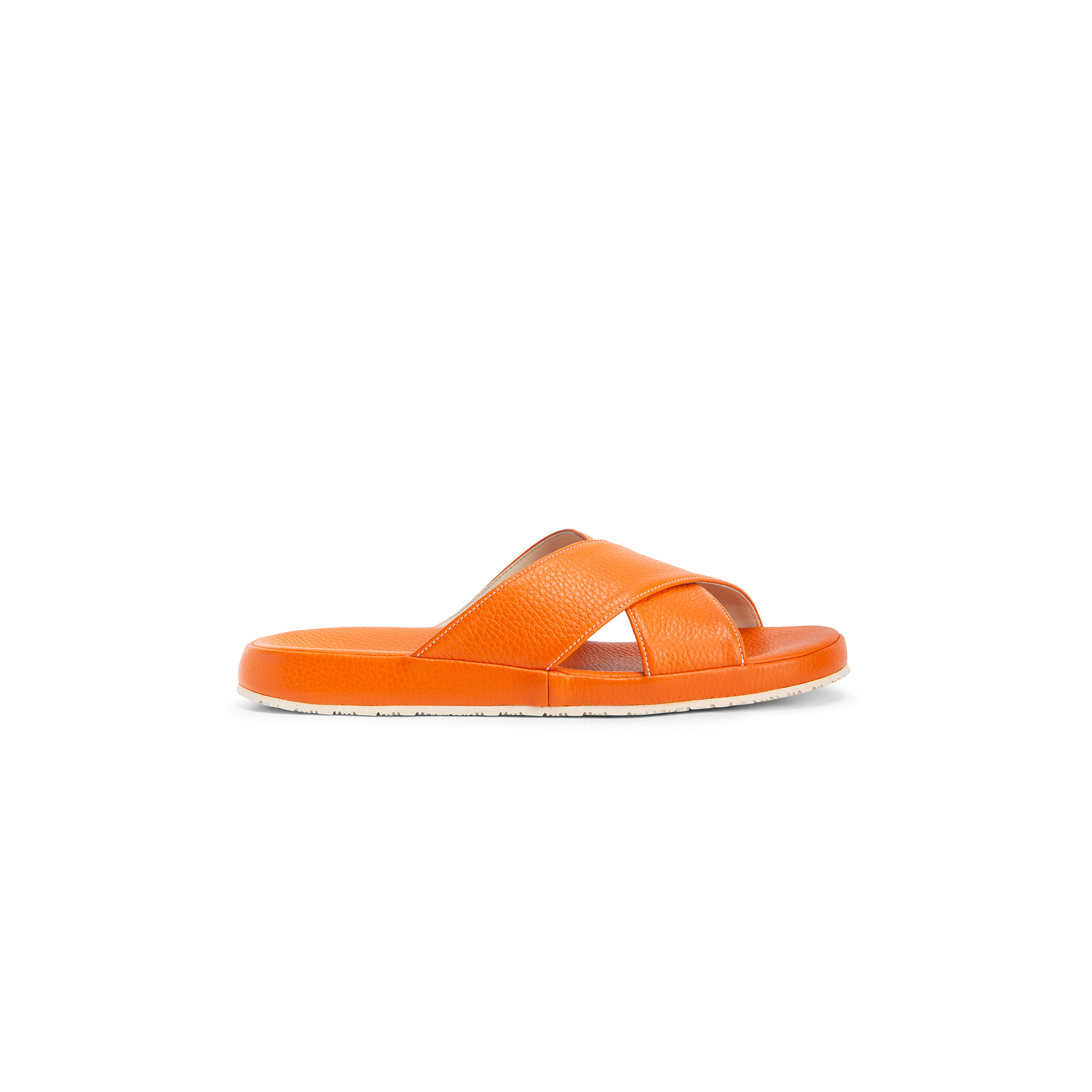 Outside orange deer leather sandal - Farfalla italian slippers