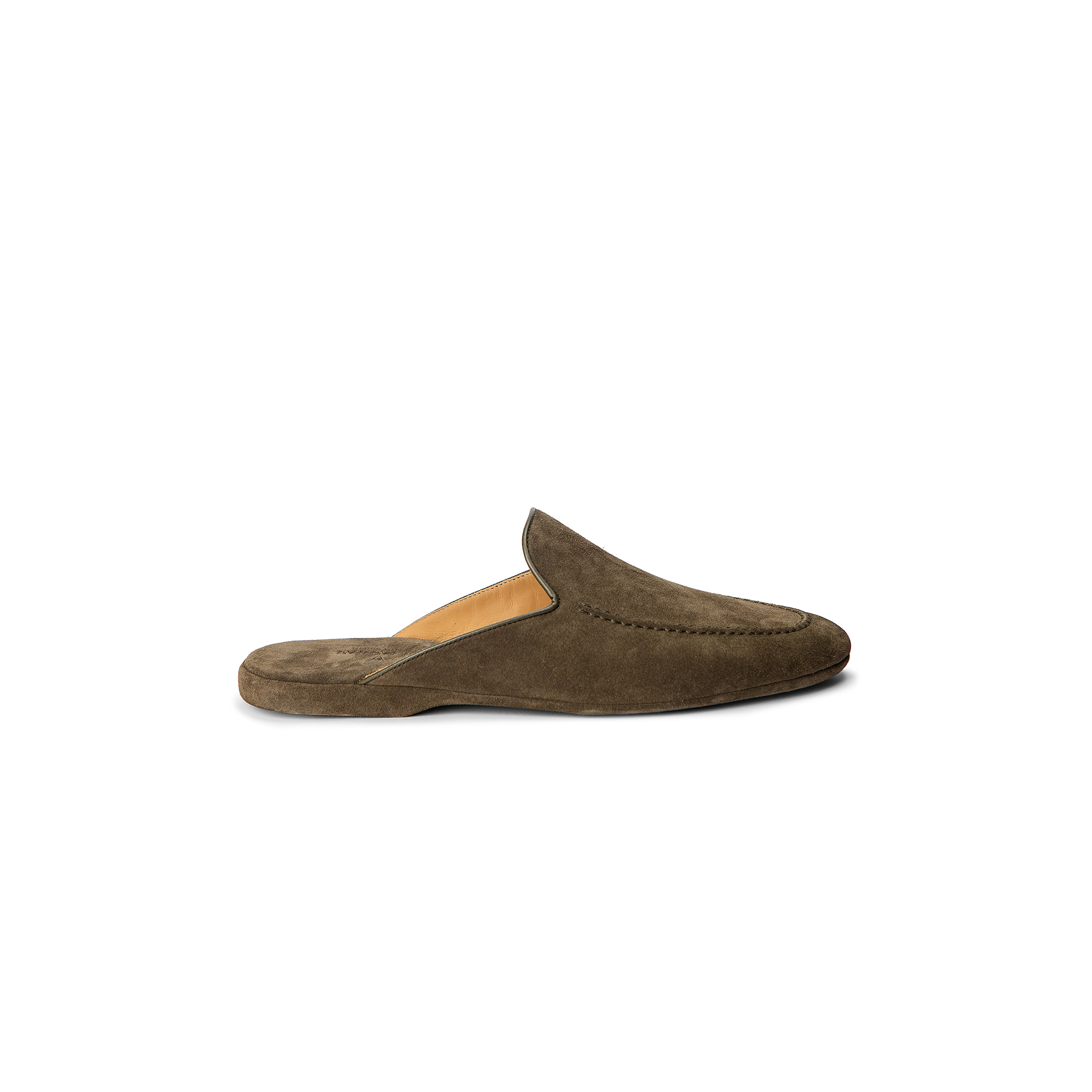 Classic indoor open moss velour slipper - Farfalla italian slippers