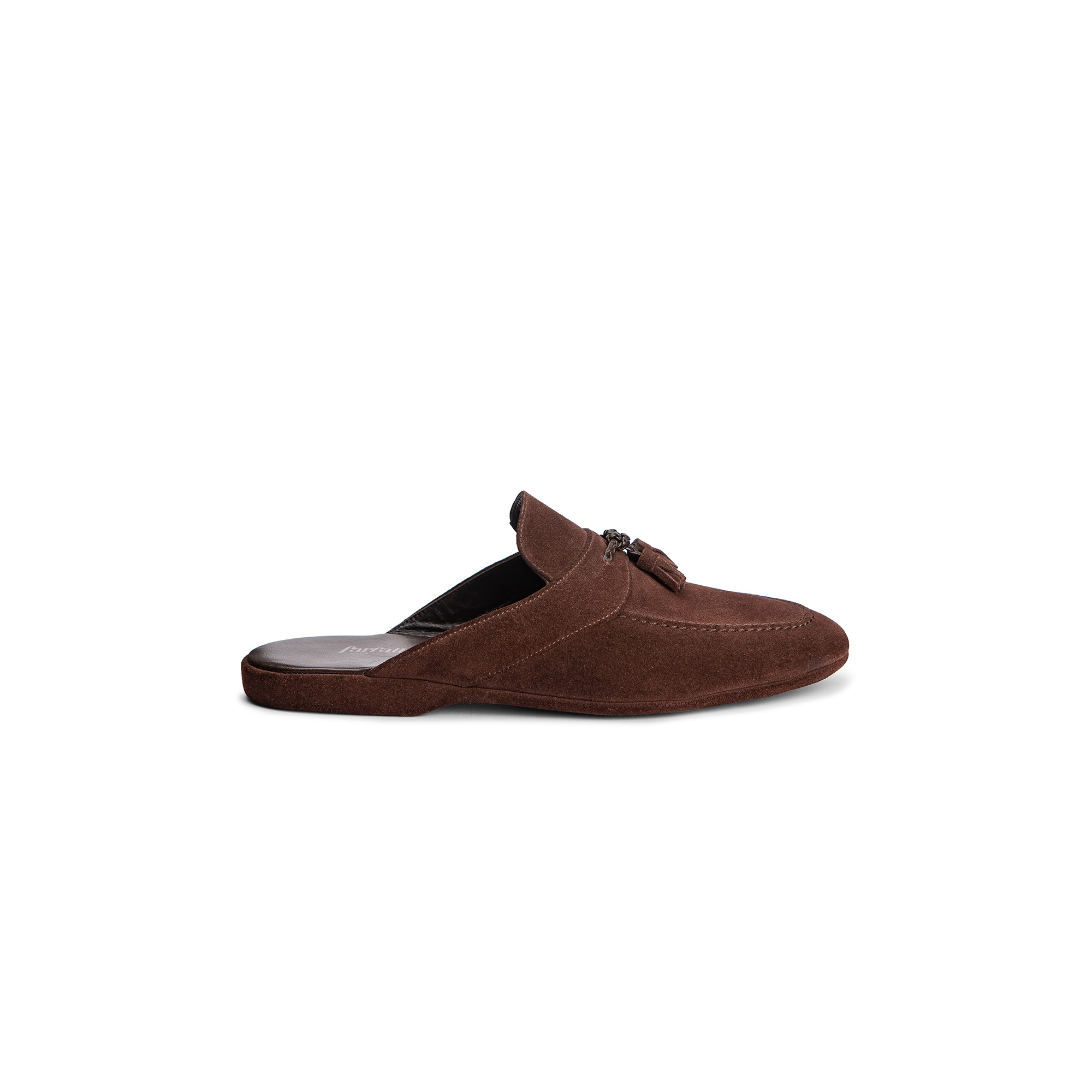 Classic indoor open ebony velour slipper - Farfalla italian slippers
