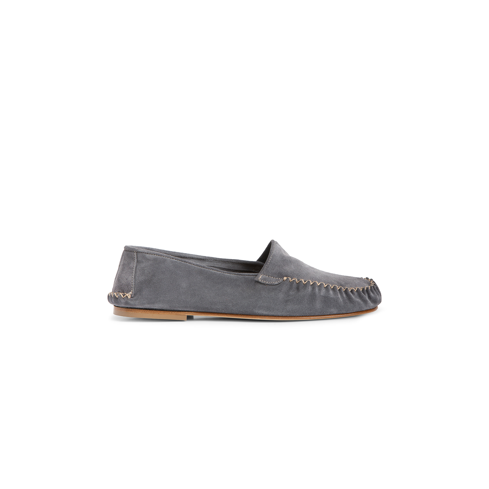 Mocassino esterno velour gris - Farfalla italian slippers