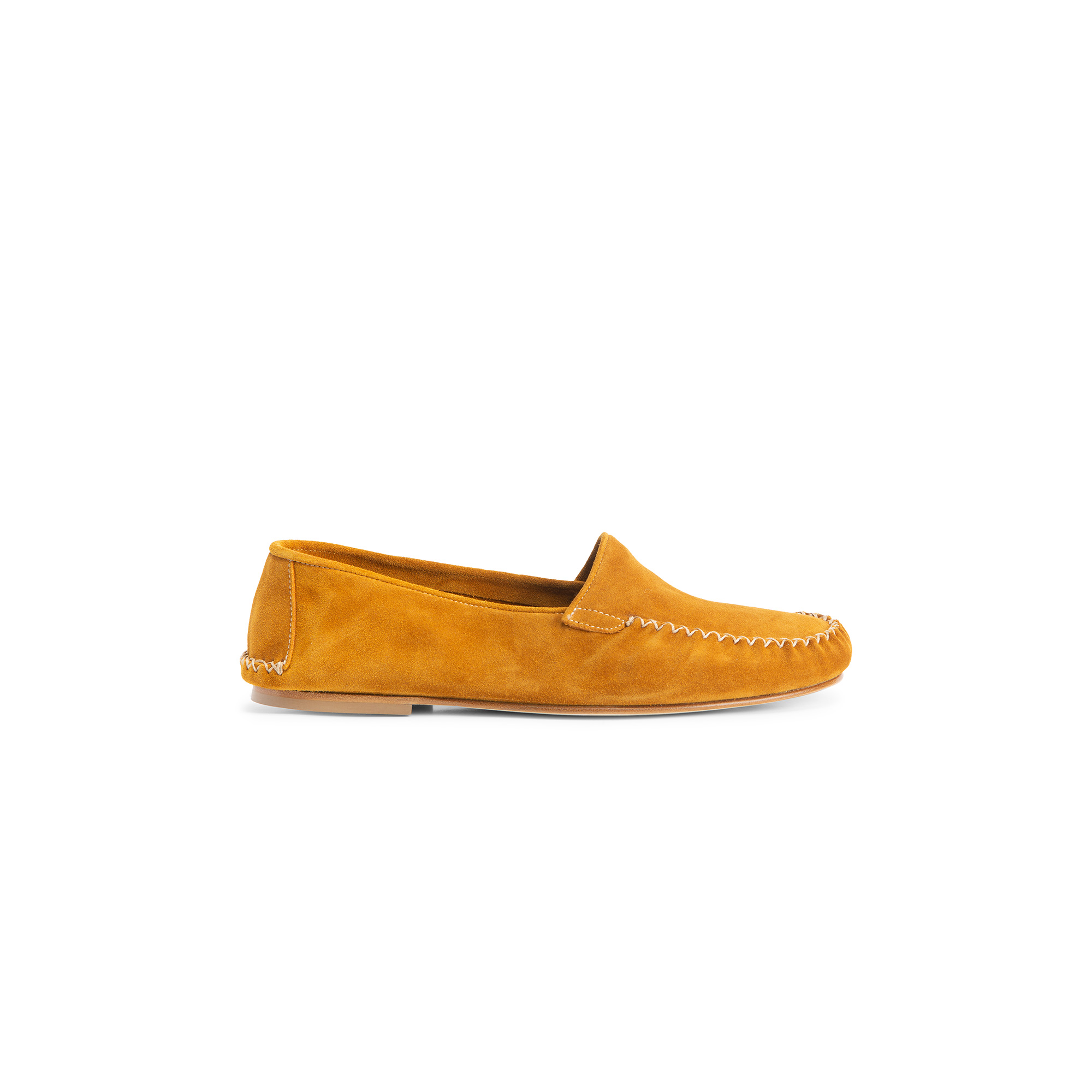 Outside saffron velour moccasin - Farfalla italian slippers